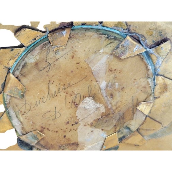 Antique French Gilded Brass Portrait Trinket Box w/ Hand Written Signature A2672 - Picture 6 of 10